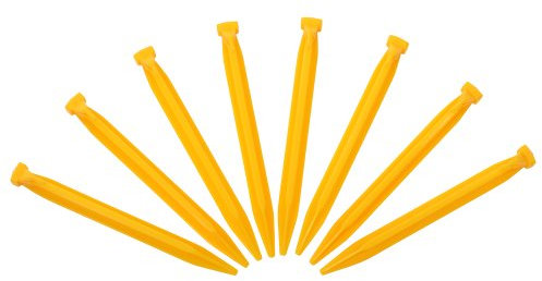 Zeltheringe Set - outdoorer Falcon Claw - 8 Stück Kunstoff-Heringe inkl. Transportbeutel, ideale Erdnägel für Trekking und Camping auf durchmischten Böden, Verwendung auch als Sandheringe