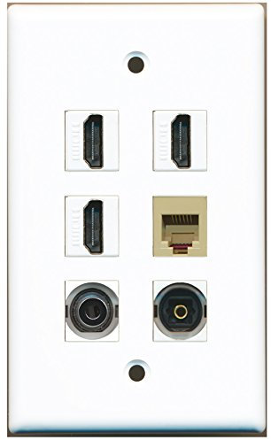RiteAV 3 HDMI 1 Port Telefon RJ11 RJ12 Beige 1 Port Toslink 1 Port 3,5 mm Wandplatte