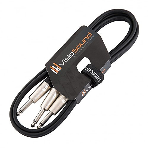 6.35mm 1/4 Mono Jack Y Lead Guitar Amp Head Keyboard Splitter Cable (1.5m) | Noiseless OFC Audio Cable for Stage & Studio