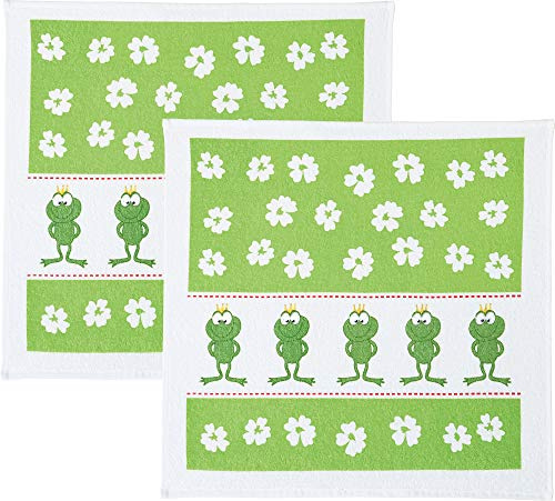 2-PK Juego de paños tejido de rizo, 100% algodón, summer green, 50x50 cm