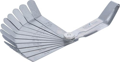 BGS 3184 | Präzisions-Fühlerlehren, gebogen | 12 Blatt | metrisch + Zoll | Fühlerlehre