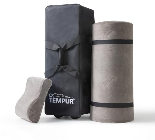 TEMPUR Reiseset 3-teilig mit praktischem Trolley, Reise-Nackenkissen sowie Reisematratze für Unterwegs, 7 kg