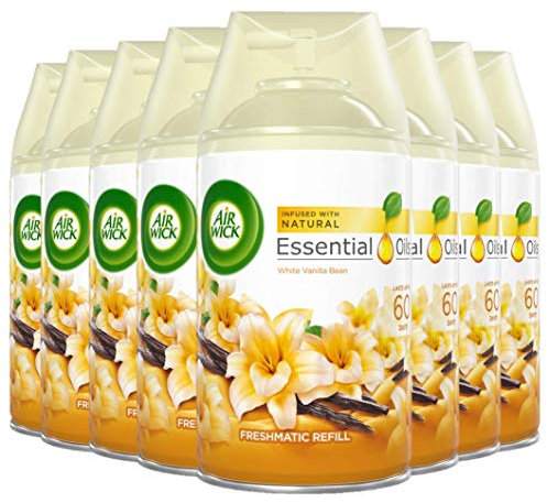 Airwick Air Freshener Freshmatic Autospray Refill, White Vanilla Bean, Multipack Of 4 X 70 Days, Lasts Total Up To 280 Days