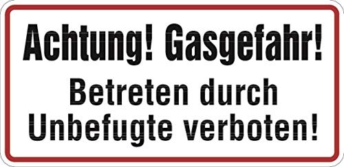 LEMAX® Hinweisschild, Achtung! Gasgefahr!, 170x350mm Alu geprägt 0 350x170mm