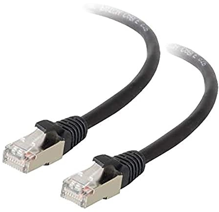 C2G/Cables to Go 28696 Cat5e Snagless Shielded (STP) Cable de conexión de Red Ethernet, Negro (50 pies, 15,24 Metros)
