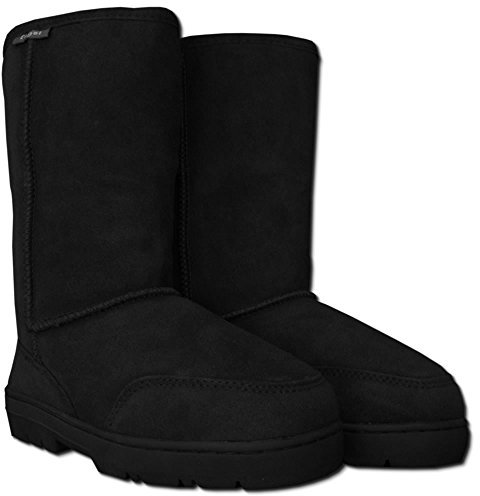 Reissner Lammfelle | Engel Boots AGI | Hohe warme Winterstiefel | Wildleder | Innenfutter echtes Merino Lammfell | schwarz 39