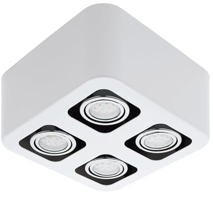 EGLO Deckenlampe Toreno, Deckenleuchte, Stahl in weiss, chrom, GU10 Fassung
