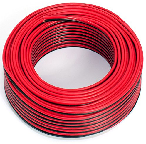 SeKi Câble de haut-parleur 2 x 0,75 mm2 – 25 m – Rouge/noir – CCA – Câble audio – Câble de boîte