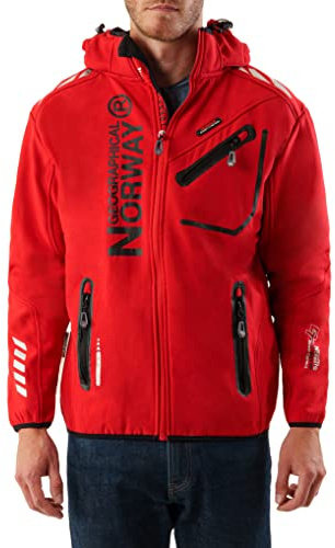 Geographical Norway ROYAUTE MEN - Chaqueta Softshell Impermeable Hombre - Capucha Transpirable Exterior - Chaqueta Cortavientos Invierno - Ideal Para Actividades Al Aire Libre (Negro L)