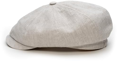 Sterkowski Modell Rowdy | 100% Leinen Schiebermütze für Herren und Frauen | Leicht und Luftig Sommer Flat Cap