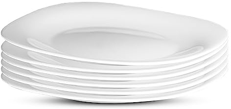 Bormioli Rocco 6238001 Parma 6 Piatti Piano, 27 cm, Bianco, bambù, 6 unità