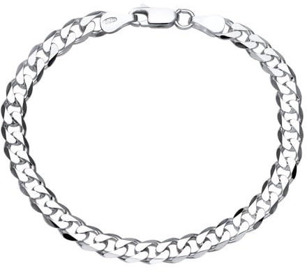 JEWLIX Panzerarmband aus 925 Silber 6mm Herrenarmband PA0060 (Länge: 19cm)
