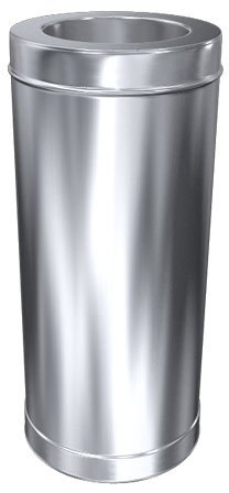 MK Schornstein, Rohr 500 mm, Edelstahl doppelwandig, ø 150 mm (210 mm) Edelstahl glänzend Keine Farbe wählbar
