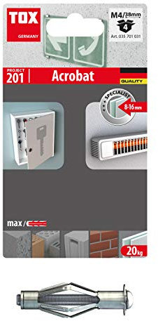 TOX Metall-Hohlraumdübel Acrobat M4x38 mm, 4 Stück, 035701031