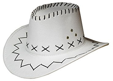 Miobo Cowboy Hut Western Cowgirl Hüte für Damen Herren Kinder (One size, weiß für Kinder)