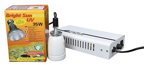 Lucky Reptile Bright Sun UV Desert Komplettset - 35 W Metalldampflampe inkl. Fassung & Vorschaltgerät - Reptilien Wärmelampe mit hitzebeständiger Keramikfassung - Terrarium Zubehör, 1 Stück (1er Pack)