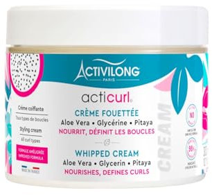 ACTIVILONG - Crème Fouettée Acticurl - Sans Rinçage - Cheveux Bouclés - Définit Les Boucles Et Nourrit - 98% D'Ingrédients Naturels - Made In France - 300ml