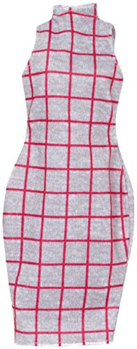 Barbie Mattel FCT18 Kleid grau mit Gittermuster, (Kleid, Mode, Fashion, Kleidung passend