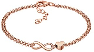 Elli Armband Damen Herz Unendlich Infinity 925 Sterling Silber Rosé Vergoldet