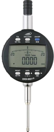 Helios Preisser 1734506 Digital-Messuhr Digi-Met IP42 mit Skalenanzeige, 25,0/0,01 mm