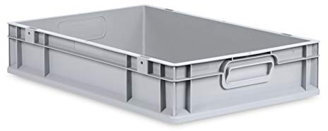 aidB Eurobox NextGen Grip, 600x400x120 mm, Griffe geschlossen, robuste Plastikbox aus Kunststoff mit ergonomischen Griffen, stapelbare Kunststoffkiste, ideal für die Industrie, 1St.