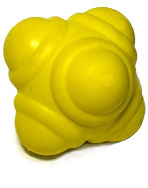 STOP! Fitness - SAQ und Reaktionsball für die Entwicklung von Schnellkraft und Reaktionsschnelligkeit - Durchmesser 7 cm - Inklusive Anleitung mit Übungsbeispielen (Gelb)