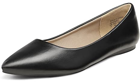 DREAM PAIRS Women's Pointed Toe Ballet Flats | Soft lining, All-day comfort, Low heel, Stylish look, Durable sole, Cushioned insole, Pointed toe, Versatile style