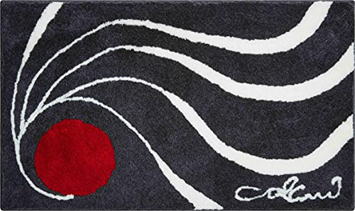 Grund COLANI Exklusiver Designer Badteppich 100% Polyacryl, ultra soft, rutschfest, ÖKO-TEX-zertifiziert, 5 Jahre Garantie, Colani 18, Badematte 60x100 cm, anthrazit