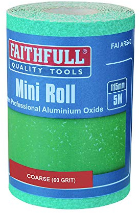 Faithfull FAIAR560G 5M Coarse (60 Grit) Sandpaper Roll Green (Pro) 115mm x 5M