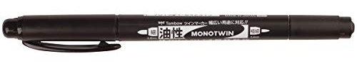 Tombow Fineliner Mono twin mit zwei Spitzen schwarz, 1 Stück (1er Pack)