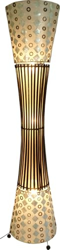 Stehlampe aus Bambus und Capiz, handgemacht, Modell Mombasa, Modell Mombasa | Naturmaterialien, warmes Licht, stimmungsvolle Atmosphäre, ideal zum Entspannen