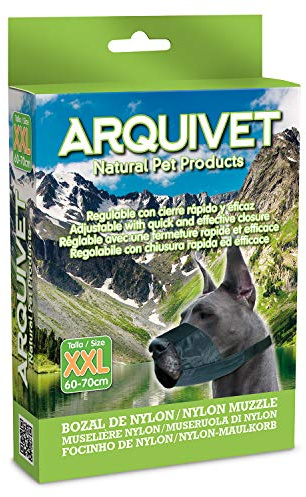 Arquivet Muselière Nylon XXL Noir pour Chien - Formation, Promenade et Protection pour Grands Chiens - Accessoires Canins