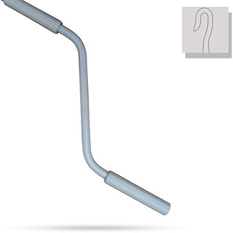 markiso Markisenkurbel 160 cm Grau – Kurbel für Markise mit Fleischerhaken – Kurbelgestänge Pulverbeschichtet, Rostfrei, Ergonomische Griffe, Freilaufend für Leichte Bedienung