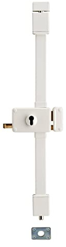 THIRARD - Boîtier de Serrure en Applique Horga à Tirage pour Porte d'Entrée - Droite - 3 Points - Porte de 1,65 à 2,25 m - Axe 70 mm - Blanc - Acier - Mécanisme Intérieur - Gâche Équerre