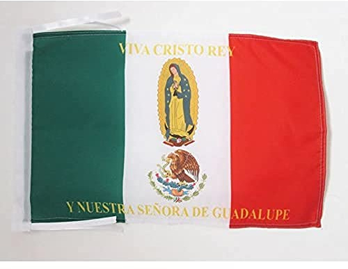 AZ FLAG Drapeau Mexique Viva Cristo Rey 45x30 cm Cordelettes