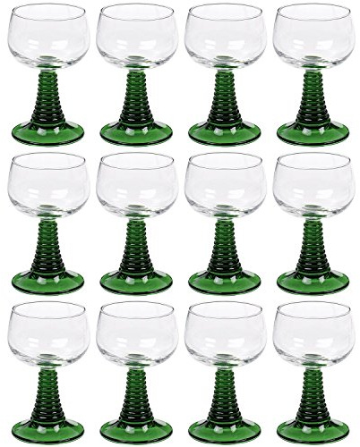 Arcoroc 01382 Weinrömer Römerglas mit grünem Fuß, 250ml, Stück:12 Stück