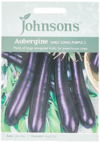 Johnsons 18116 Vegetable Seeds, Aubergine Early Long Purple 2