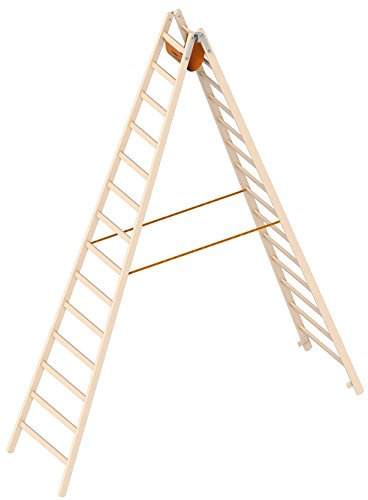 Layher Holzstehleiter 1038 14 Sprossen Arbeitshöhe 5,15 m