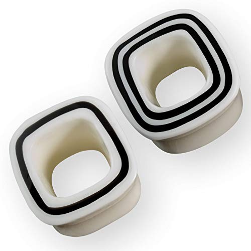 Fly Style Viereckige Flesh-Tunnel aus Acryl oder Knochen
