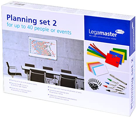 Legamaster 7-435200 Zubehörset für Planung von bis zu 40 Personen / Objekten am Whiteboard-Planer, mit Markern, Magnetsymbolen und magnischen Etikettenträgern