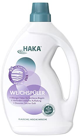 HAKA Weichspüler mit frischem Duft, für 66 Waschgänge, ohne Farbstoffe, vegan, 2 L