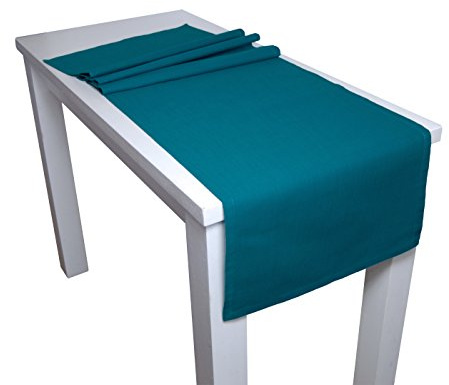 beties Farbenspiel Tischläufer ca. 40x150 cm - in interessanter Größen- und Farbauswahl - 100% Baumwolle für eine fröhlich Stimmung in Unifarben (Petrol)