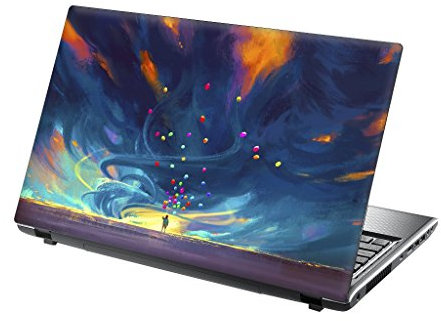 TaylorHe 15.6 inch 15 inch Laptop Skin Vinyl Decal with Colorful Patterns and Leather Effect Laminate MADE IN England Space