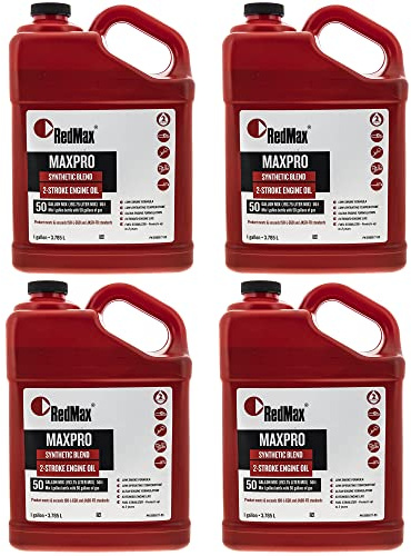 1 Case of Four 1 Gallon Jugs of Red Max Synthetic 2 Stroke Oil w/ Fuel Stabilizer 50:1 Mix Ratio