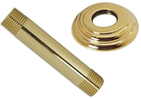 Westbrass IPS 1/2 x 10,2 cm monté au plafond Bras de douche avec bordure, Laiton poli, D3604 a-01 Laiton poli