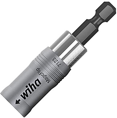 Wiha Bithalter MagicFlip Force magnetisch mit Ringmagnet, Universalhalter 62 mm, extra starke magnetische Bit Halterung 1/4 für Akkuschrauber