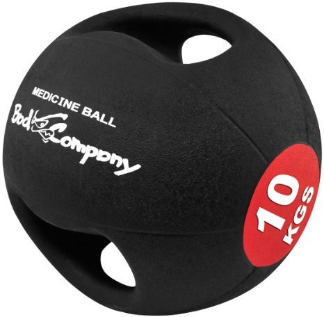 Bad Company I Pro-Grip Medizinball I Fitnessball med dubbla handtag I individuellt eller i set I 10 kg