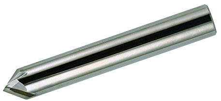 Bassett-B10225 MCH-4R Series Solid Carbide End Mill, Uncoated (Bright) Finish, 4 Flute, 60 Degrees Profile Angle, Chamfer End, 0.84 Cutting Length, 1/2 Cutting Diameter, 3 Length (Pack of 1)