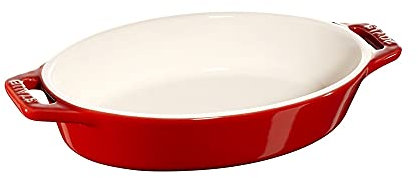 Staub Plat à four ovale en céramique Rouge cerise