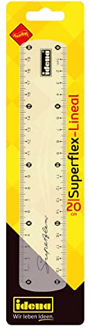 Idena 20009 - Lineal 20 cm, Superflex, biegsamer Kunstoff, transparent, 1 Stück